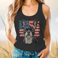Boston Terrier Patriotic 4th Of July USA American Flag Flowy Tank, gift for family, gift for coworker
