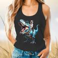 Boston Terrier Riding T-Rex Dinosaur Dog Lover Flowy Tank, gift for family, gift for coworker