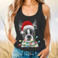Boston Terrier Santa Christmas Tree Lights Xmas Boys Men Dog Flowy Tank, gift for family, gift for coworker