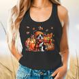 Boston Terrier Thanksgiving Leopard Pumpkins Fall Leaves Flowy Tank, gift for family, gift for coworker