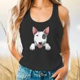 Bull Terrier Pocket Bull Terrier Peeking Out Pocket Flowy Tank, gift for family, gift for coworker
