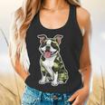 Camo Boston Terrier Pet Owner Camouflage Dog Lover Flowy Tank, gift for family, gift for coworker