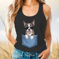 Cute Pocket Boston Terrier Lover Dog Mom Flowy Tank, gift for family, gift for coworker