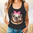 Cute Pug Shirt Donut Girls Dog Flowy Tank, gift for family, gift for coworker