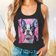 Dog Pink Boston Terrier Flowy Tank, gift for family, gift for coworker
