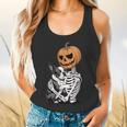 Halloween Skeleton Boston Terrier Flowy Tank, gift for family, gift for coworker