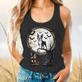Spooky Halloween Moon Boston Terrier Boston Bull Bostie Flowy Tank, gift for family, gift for coworker