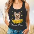 Sunflower Yorkie Mom Dog Lover Flowy Tank, gift for family, gift for coworker