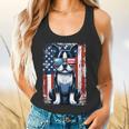 Vintage Boston Terrier Dog American USA US Flag Pets Lovers Flowy Tank, gift for family, gift for coworker