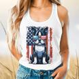 Boston Terrier Dog American USA US Flag Pets Vintage Outfit Flowy Tank, gift for family, gift for coworker