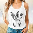 Boston Terrier Dog Raising Paw Idea Men Women Flowy Tank, gift for family, gift for coworker