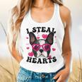 Boston Terrier Heart Glasses Girls Bostie Valentines Day Flowy Tank, gift for family, gift for coworker