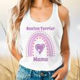 Boston Terrier Mama Cute Rainbow Paw Heart Shape Flowy Tank, gift for family, gift for coworker