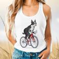 Boston Terrier Riding Bicycle Cute Bostie Biker Raglan Baseball Tee Flowy Tank, gift for family, gift for coworker