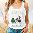 Ugly Christmas Tree Lights Xmas Santa Riding Boston Terrier Flowy Tank, gift for family, gift for coworker