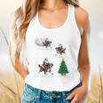 Xmas Lighting Tree Santa Riding Boston Terrier Christmas Flowy Tank, gift for family, gift for coworker