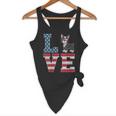 4th Of July Decor Patriotic LOVE Boston Terrier USA Flag Flowy Tank, novelty gifts, funny gifts