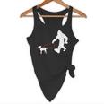 Bigfoot Walking With Bull Terrier Dog Flowy Tank, novelty gifts, funny gifts