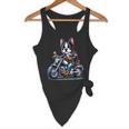 Biker Boston Terrier Dog Riding Motorbike Flowy Tank, novelty gifts, funny gifts