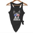 Boston Terrier 4th Of July Merica Men Women USA Flag Vintage Flowy Tank, novelty gifts, funny gifts