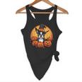 Boston Terrier Bostie Dog Breed Pet Halloween Pumpkins Flowy Tank, novelty gifts, funny gifts