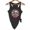 Boston Terrier Christmas Wreath Decoration Xmas Pajamas Flowy Tank, novelty gifts, funny gifts