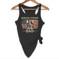 Boston Terrier Dad Dog Lovers American Flag 4th Of July For Women Men Flowy Tank, novelty gifts, funny gifts