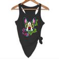 Boston Terrier In Day Of The Dead Sugar Skull Dog Flowy Tank, novelty gifts, funny gifts