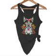 Boston Terrier Dia De Los Muertos Day Of The Dead Dog Skull For Men Women Kids Flowy Tank, novelty gifts, funny gifts