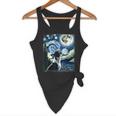 Boston Terrier Dog Art Van Gogh Starry Night Boston Terrier Flowy Tank, novelty gifts, funny gifts