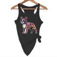 Boston Terrier Floral Dog Lover Vintage Distressed For Men Women Kids Flowy Tank, novelty gifts, funny gifts