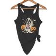 Boston Terrier Ghost Boo Halloween Costume Spooky Season Flowy Tank, novelty gifts, funny gifts