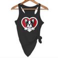 Boston Terrier Heart Cute Puppy Lover Or Dog Owner Flowy Tank, novelty gifts, funny gifts