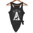 Boston Terrier Mom Dad Dog Alien UFO Flowy Tank, novelty gifts, funny gifts