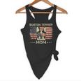 Boston Terrier Mom Dog Lovers American Flag 4th Of July Flowy Tank, novelty gifts, funny gifts