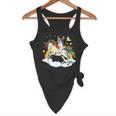 Boston Terrier Riding Unicorn Boys Girls Kids Rainbow Flowy Tank, novelty gifts, funny gifts