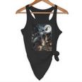 Boston Terrier Selfie Full Moon Flying Witch Halloween Dog Flowy Tank, novelty gifts, funny gifts