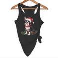 Cute Boston Terrier Dog Christmas Merry X-Mas Graphic Flowy Tank, novelty gifts, funny gifts