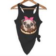 Cute Pug Shirt Donut Girls Dog Flowy Tank, novelty gifts, funny gifts