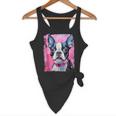 Dog Pink Boston Terrier Flowy Tank, novelty gifts, funny gifts
