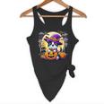 Halloween Boston Terrier Dog Breed With Jack O' Lantern Art Flowy Tank, novelty gifts, funny gifts