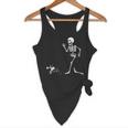 Halloween Boston Terrier And Skeleton Flowy Tank, novelty gifts, funny gifts