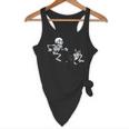 Skeleton Chasing Dog Boston Terrier Halloween Pet Lover Flowy Tank, novelty gifts, funny gifts