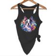 Watercolor Floral Boston Terrier Mama Dog Lover Mother's Day Flowy Tank, novelty gifts, funny gifts