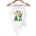 Boston Terrier Christmas Tree Lights Xmas Dog Lover Flowy Tank, novelty gifts, funny gifts