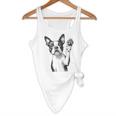 Boston Terrier Dog Raising Paw Idea Men Women Flowy Tank, novelty gifts, funny gifts