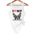 Boston Terrier I Heart My Dog Dog Lover Flowy Tank, novelty gifts, funny gifts