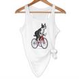 Boston Terrier Riding Bicycle Cute Bostie Biker Raglan Baseball Tee Flowy Tank, novelty gifts, funny gifts