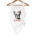 Boston Terrier Santa Claus Hat Merry Christmas Dog X-Mas Flowy Tank, novelty gifts, funny gifts