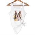 Floral Boston Terrier Flowy Tank, novelty gifts, funny gifts